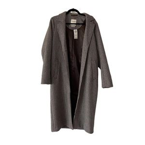 Abercrombie & Fitch Brown Houndstooth Dad Coat